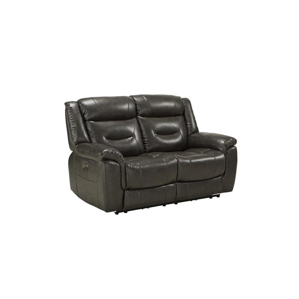 Acme Imogen Loveseat (Power Motion) In Gray Leather-Aire